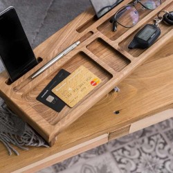 Kişiye Özel - Ahşap Çift Ayaklı Aksesuar ve Cep Telefonu Standı 