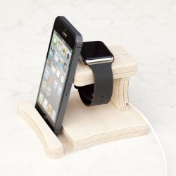 Kişiye Özel - Ahşap Apple İwatch ve Telefon İpad Standı Holder Tasarım