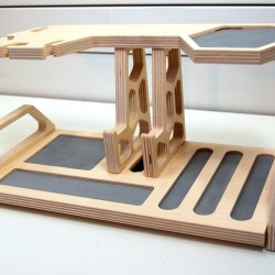 Kişiye Özel - Ahşap Telefon ve Aksesuar Standı Honeycomb Tasarım