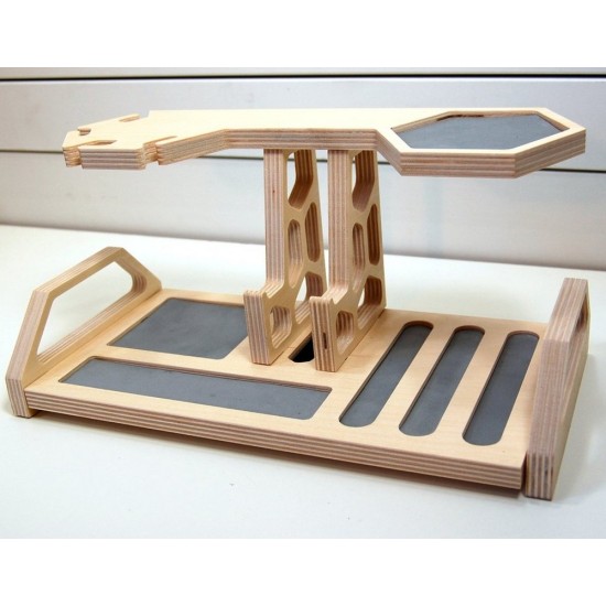 Kişiye Özel - Ahşap Telefon ve Aksesuar Standı Honeycomb Tasarım, Saat, Tasarım Saat, Farklı Saat