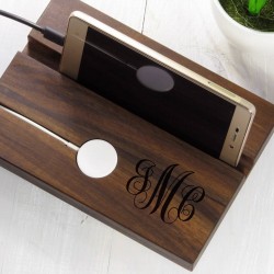 Kişiye Özel - Ahşap Telefon ve İwatch Standı