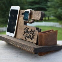 Kişiye Özel - Ahşap Aksesuar ve Cep Telefonu Standı Yatay