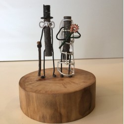 Kişiye Özel - Ahşap Masaüstü Gelin Damat Dal Figürleri