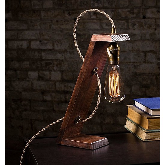 Kişiye Özel - Ahşap Edison Tasarım Masaüstü Lamba, Saat, Tasarım Saat, Farklı Saat