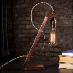 Kişiye Özel - Ahşap Edison Tasarım Masaüstü Lamba