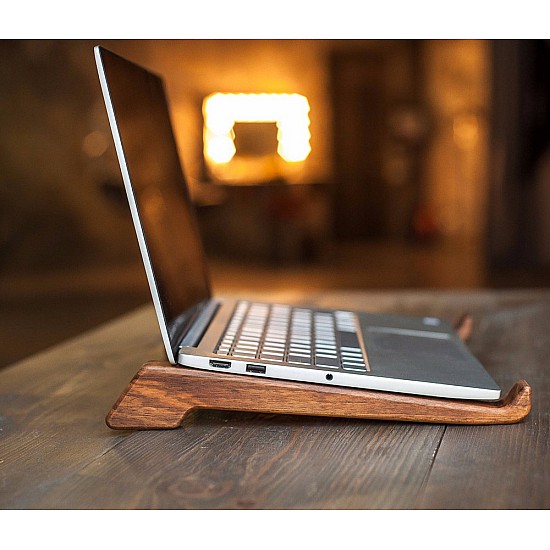 Kişiye Özel - Ahşap Laptop Notebook Ayak, Saat, Tasarım Saat, Farklı Saat