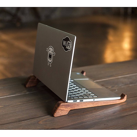 Kişiye Özel - Ahşap Laptop Notebook Ayak, Saat, Tasarım Saat, Farklı Saat