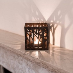 Kişiye Özel - Ahşap Mumluk Hardwood Tasarım