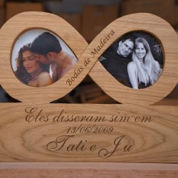 Kişiye Özel - Ahşap Sonsuzluk Alt Standlı Resim Çercevesi