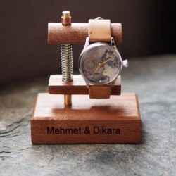 Kişiye Özel - Ahşap Tasarım Tekli Saat Standı