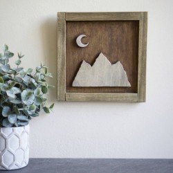 Kişiye Özel - Ahşap Tablo Dağ Manzaralı