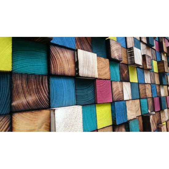 Kişiye Özel - Ahşap Colour Rengi Tablo, Saat, Tasarım Saat, Farklı Saat