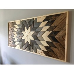 Kişiye Özel - Ahşap Kahverengi Baklava Desenli Tablo