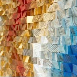 Kişiye Özel - Ahşap Mavi Kırmızı ve Sarının Rengi Tablo