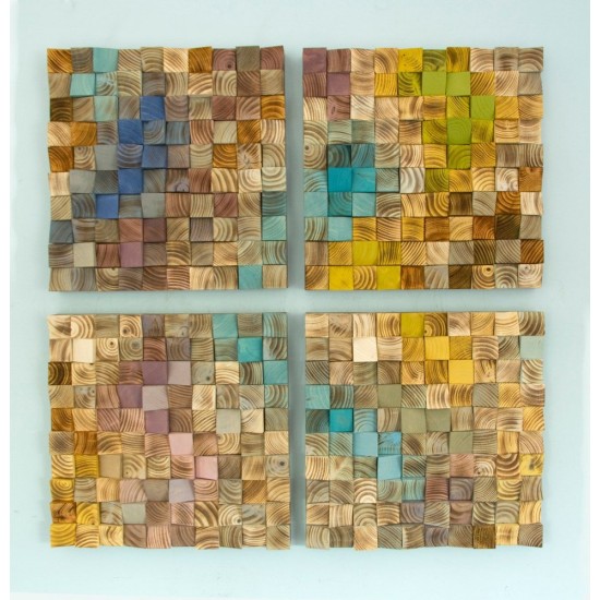 Kişiye Özel - Ahşap Vintage Renlerle Tablo, Saat, Tasarım Saat, Farklı Saat