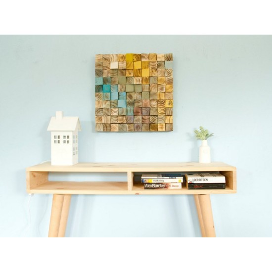 Kişiye Özel - Ahşap Vintage Renlerle Tablo, Saat, Tasarım Saat, Farklı Saat