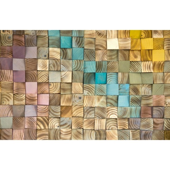 Kişiye Özel - Ahşap Vintage Renlerle Tablo, Saat, Tasarım Saat, Farklı Saat