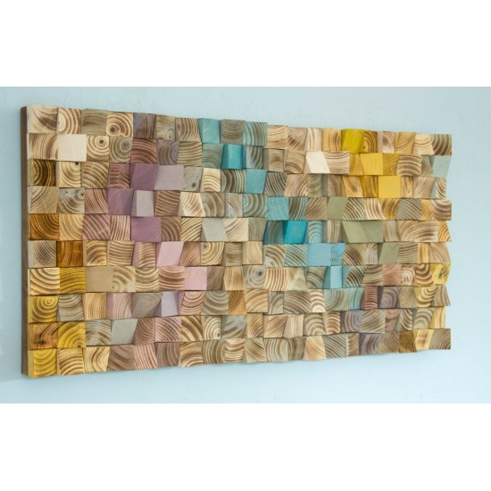 Kişiye Özel - Ahşap Vintage Renlerle Tablo, Saat, Tasarım Saat, Farklı Saat