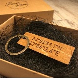 Kişiye Özel - Ahşap Köpek Kordinat Adres Tasma Madolyonu