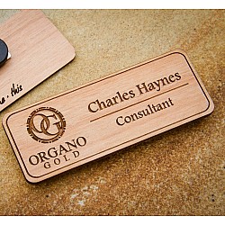 Kişiye Özel - Ahşap Yaka İsimlik