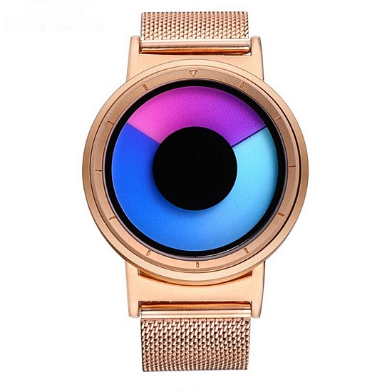 Cool Watch Saat - Rose Kasa - Rose Kordon CooL Galaxy Mix Mavi Pembe Ekran Unisex, Saat, Tasarım Saat, Farklı Saat