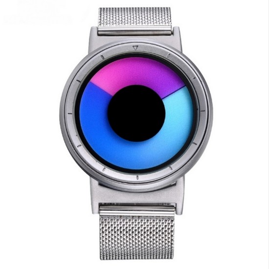 Cool Watch Saat - Silver Kasa - Silver Kordon CooL Galaxy Mix Mavi Pembe Ekran Unisex, Saat, Tasarım Saat, Farklı Saat