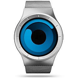 Cool Watch Saat - Silver Shiny Kasa - Silver Kordon CooL Galaxy S Mavi Ekran Unisex