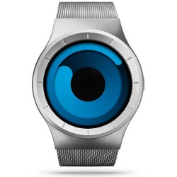 Cool Watch Saat - Silver Shiny Kasa - Silver Kordon CooL Galaxy S Mavi Ekran Unisex