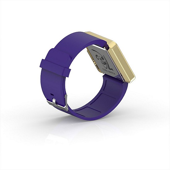 Cool Watch Saat - Gold Shiny Led Edition - Mor Kayış Unisex, Saat, Tasarım Saat, Farklı Saat