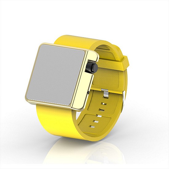Cool Watch Saat - Gold Shiny Led Edition - Sarı Kayış Unisex, Saat, Tasarım Saat, Farklı Saat