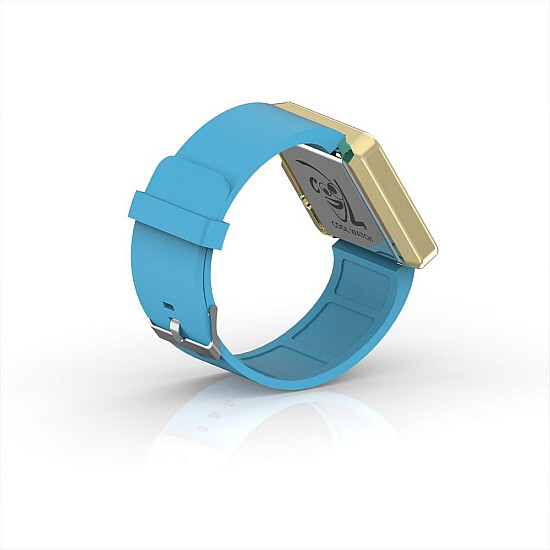 Cool Watch Saat - Gold Shiny Led Edition - Turkuaz Kayış Unisex, Saat, Tasarım Saat, Farklı Saat