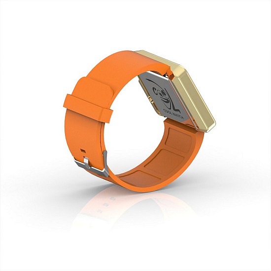 Cool Watch Saat - Gold Shiny Led Edition - Turuncu Kayış Unisex, Saat, Tasarım Saat, Farklı Saat