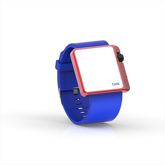 Cool Watch Saat - Kırmızı Edition - Mavi Kayış Unisex, Saat, Tasarım Saat, Farklı Saat