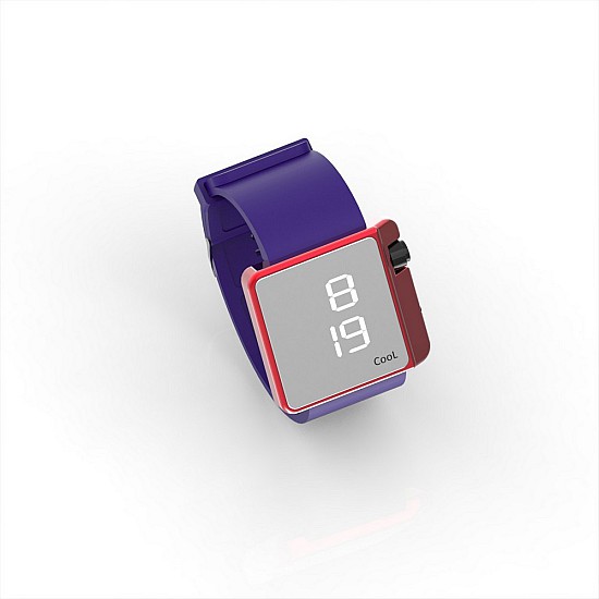 Cool Watch Saat - Kırmızı Edition - Mor Kayış Unisex, Saat, Tasarım Saat, Farklı Saat