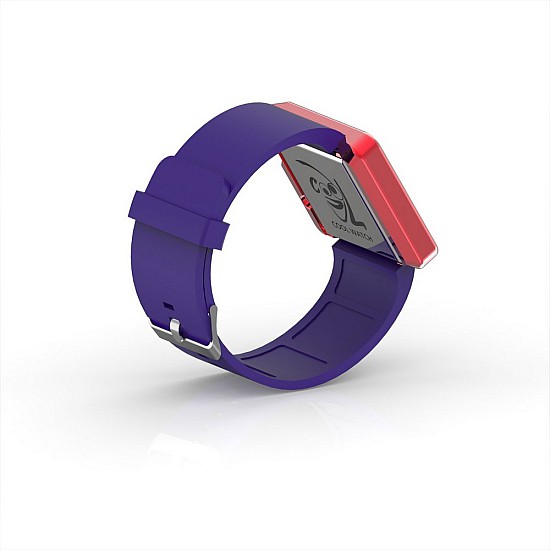 Cool Watch Saat - Kırmızı Edition - Mor Kayış Unisex, Saat, Tasarım Saat, Farklı Saat