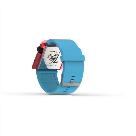 Cool Watch Saat - Kırmızı Edition - Turkuaz Kayış Unisex, Saat, Tasarım Saat, Farklı Saat