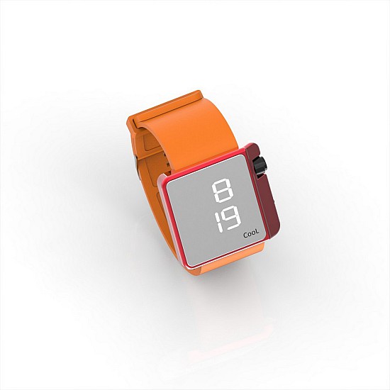 Cool Watch Saat - Kırmızı Edition - Turuncu Kayış Unisex, Saat, Tasarım Saat, Farklı Saat
