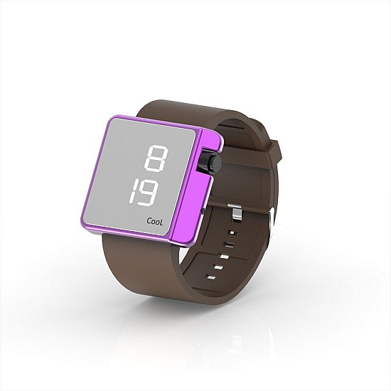 Cool Watch Saat - Mor Edition - Kahverengi Kayış Unisex, Saat, Tasarım Saat, Farklı Saat