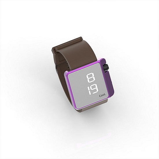 Cool Watch Saat - Mor Edition - Kahverengi Kayış Unisex, Saat, Tasarım Saat, Farklı Saat