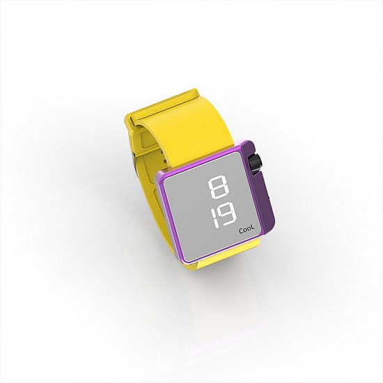 Cool Watch Saat - Mor Edition - Sarı Kayış Unisex, Saat, Tasarım Saat, Farklı Saat