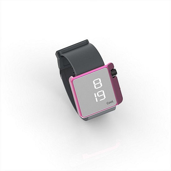 Cool Watch Saat - Pembe Edition - Gri Kayış Unisex, Saat, Tasarım Saat, Farklı Saat