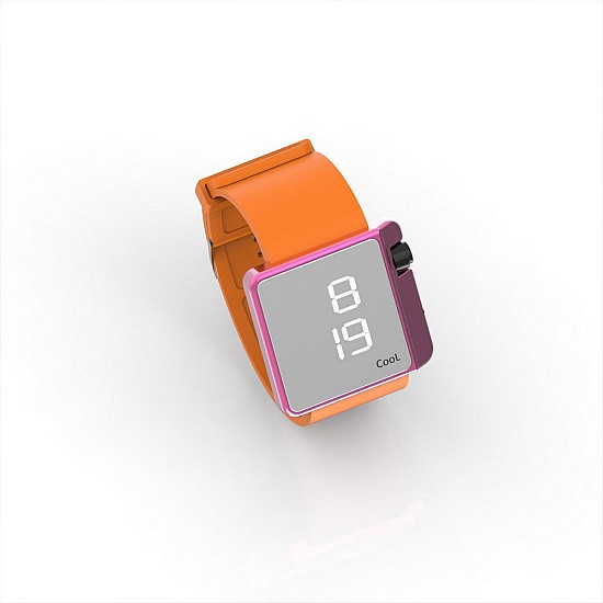 Cool Watch Saat - Pembe Edition - Turuncu Kayış Unisex, Saat, Tasarım Saat, Farklı Saat