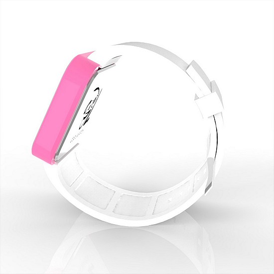 Cool Watch Saat - Pembe Led Kasa - Beyaz Kayış Unisex, Saat, Tasarım Saat, Farklı Saat