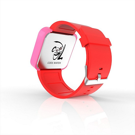 Cool Watch Saat - Pembe Led Kasa - Kırmızı Kayış Unisex, Saat, Tasarım Saat, Farklı Saat