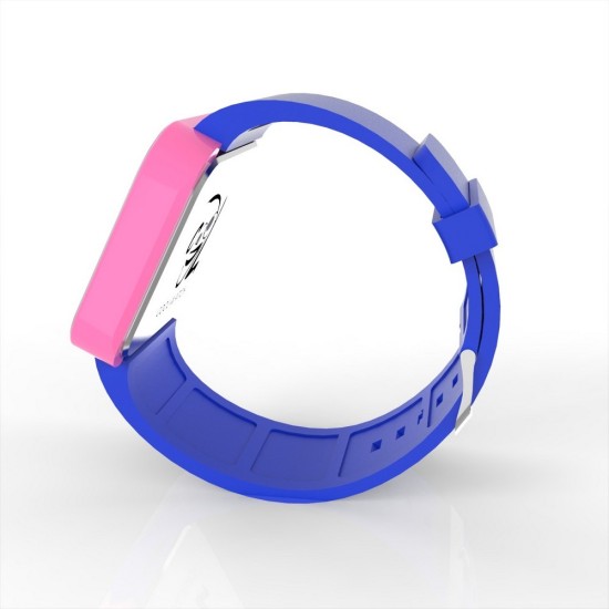 Cool Watch Saat - Pembe Led Kasa - Mavi Kayış Unisex, Saat, Tasarım Saat, Farklı Saat