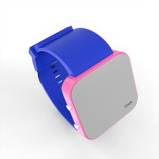 Cool Watch Saat - Pembe Led Kasa - Mavi Kayış Unisex, Saat, Tasarım Saat, Farklı Saat