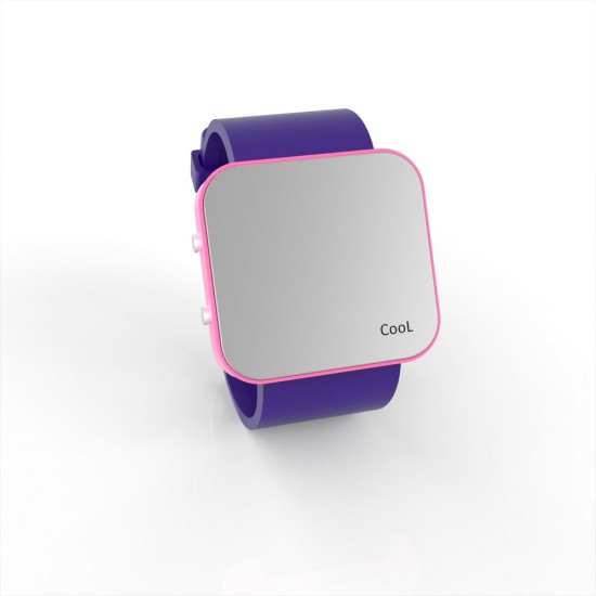 Cool Watch Saat - Pembe Led Kasa - Mor Kayış Unisex, Saat, Tasarım Saat, Farklı Saat