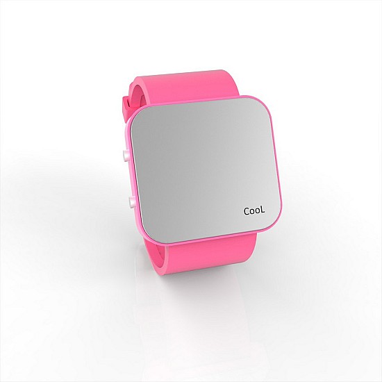 Cool Watch Saat - Pembe Led Kasa - Pembe Kayış Unisex, Saat, Tasarım Saat, Farklı Saat