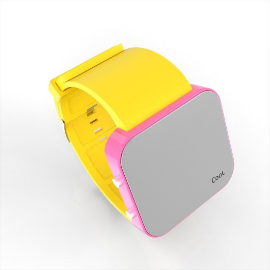 Cool Watch Saat - Pembe Led Kasa - Sarı Kayış Unisex, Saat, Tasarım Saat, Farklı Saat