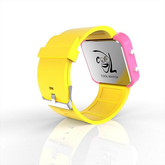 Cool Watch Saat - Pembe Led Kasa - Sarı Kayış Unisex, Saat, Tasarım Saat, Farklı Saat